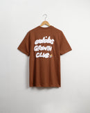 GROWTH CLUB FLOWER CAP GRAPHIC TEE-Preloved Brown