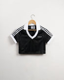 FOOTBALL CROP TOP-BLACK