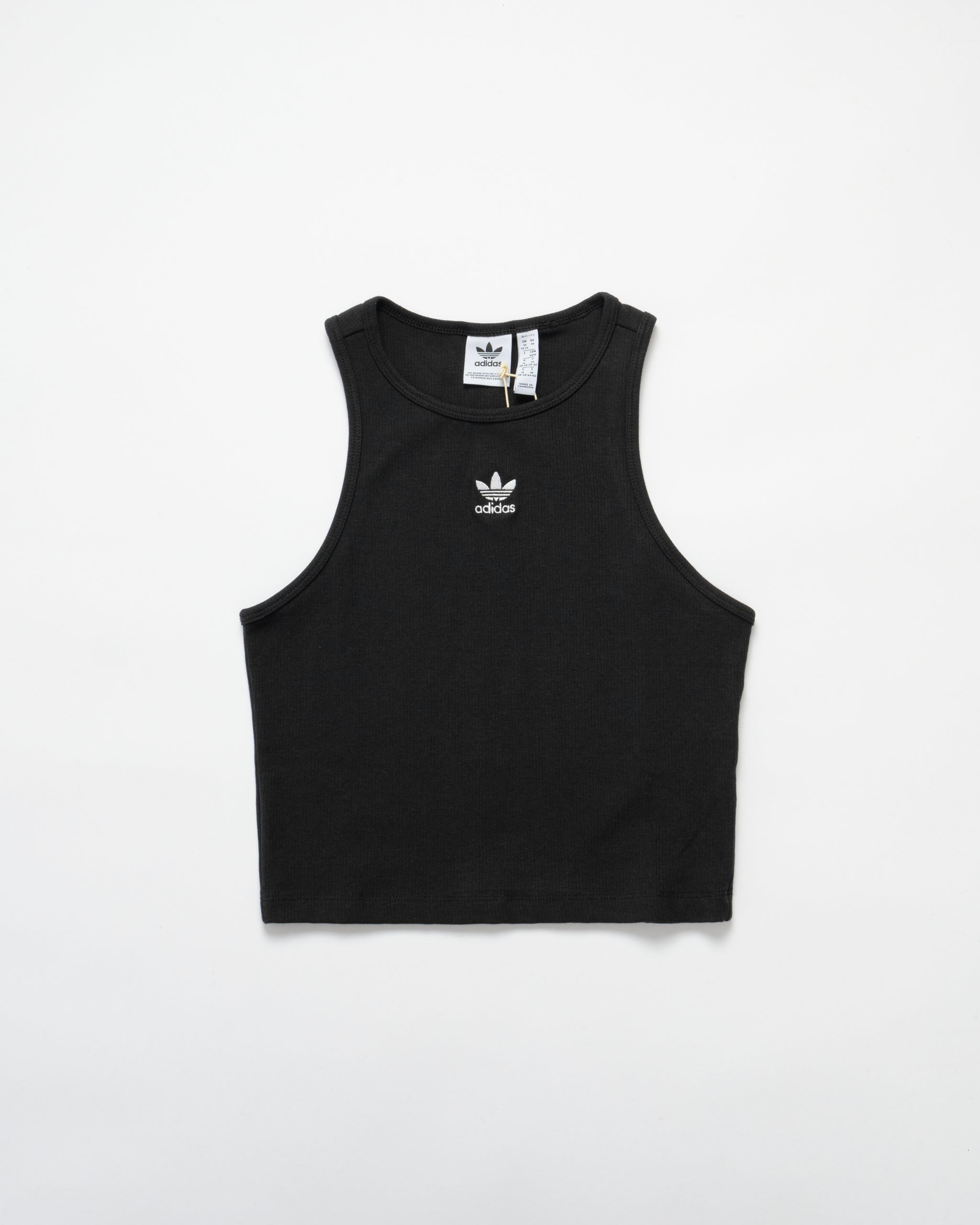 ESSENTIALS RIB TANK TOP-BLACK