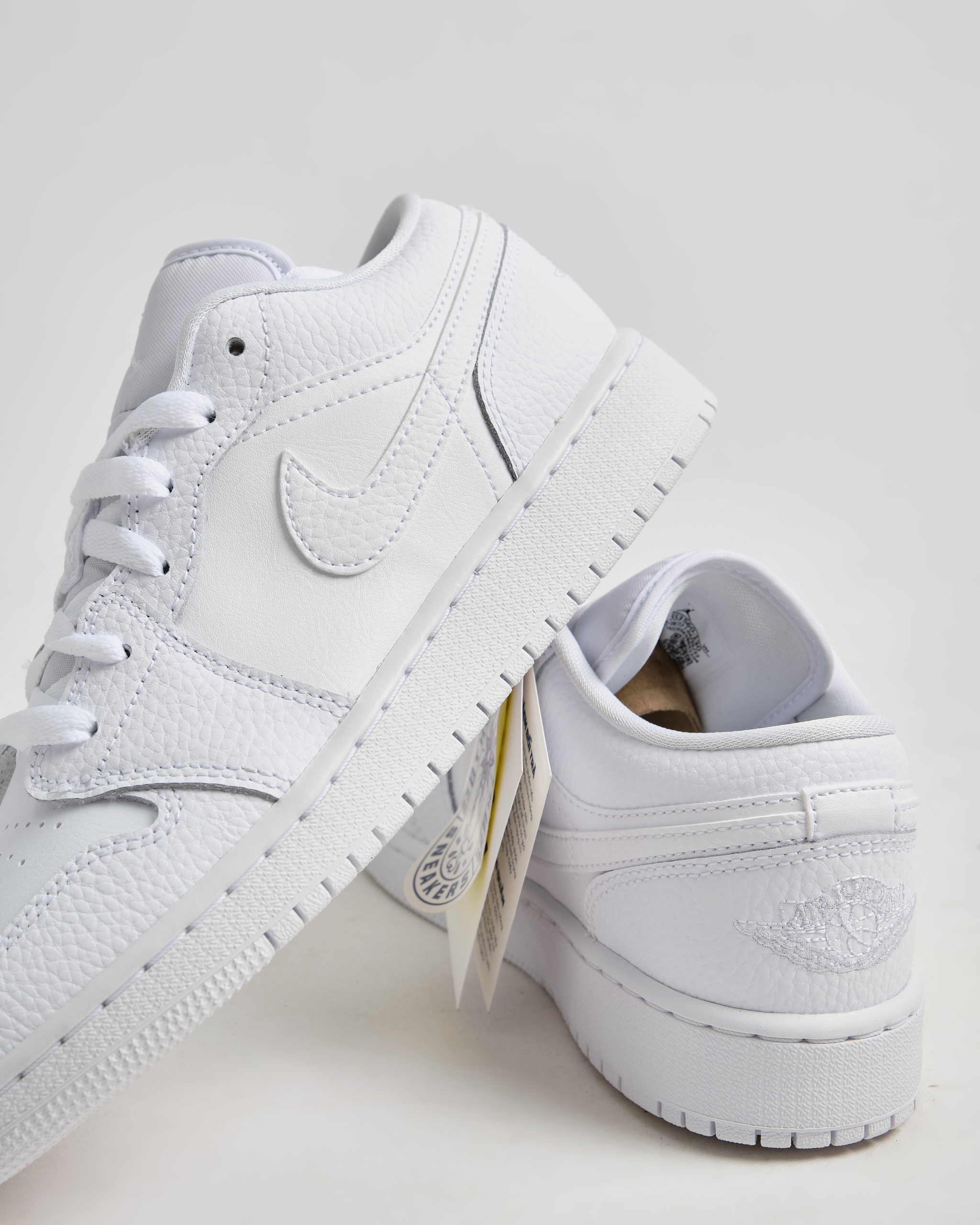 Jordan 1 Low-Triple White Tumbled Leather (GS)