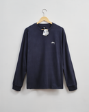 Stussy Stock Logo Long_Sleeve Crew-Navy