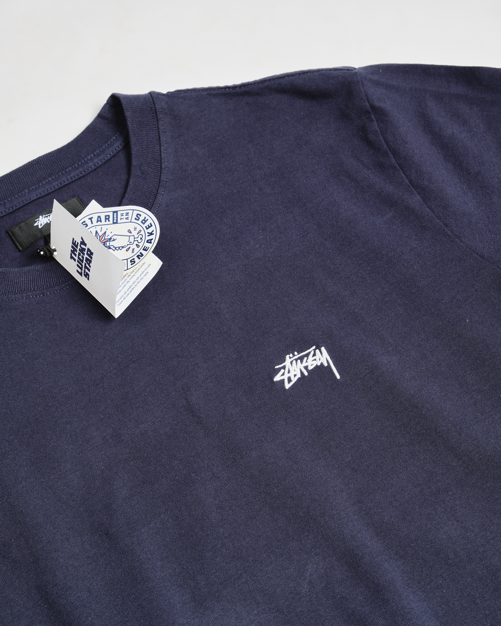 Stussy Stock Logo Short_Sleeve Crew-Navy