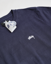 Stussy Stock Logo Long_Sleeve Crew-Navy