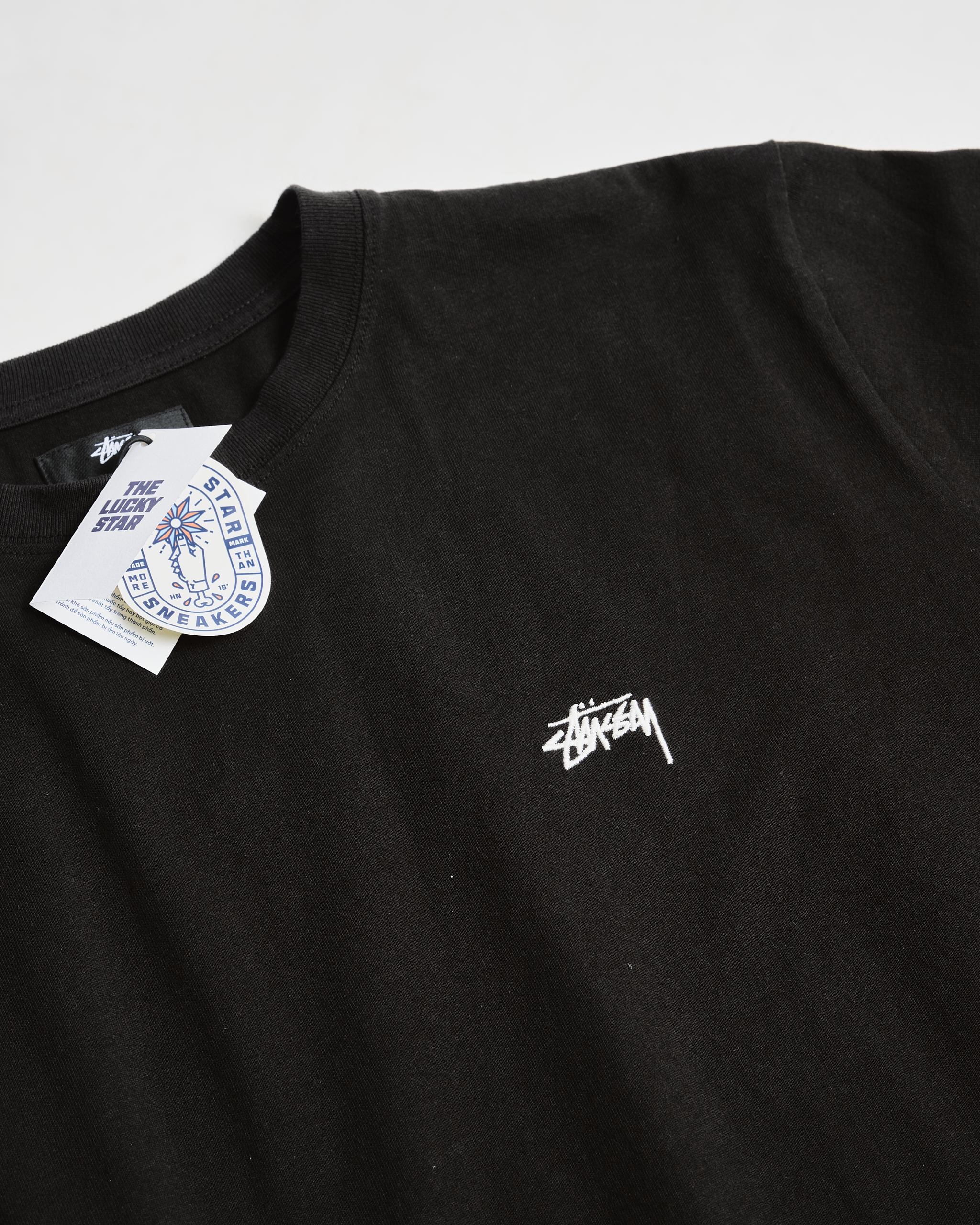 Stussy Stock Logo Long_Sleeve Crew-Black