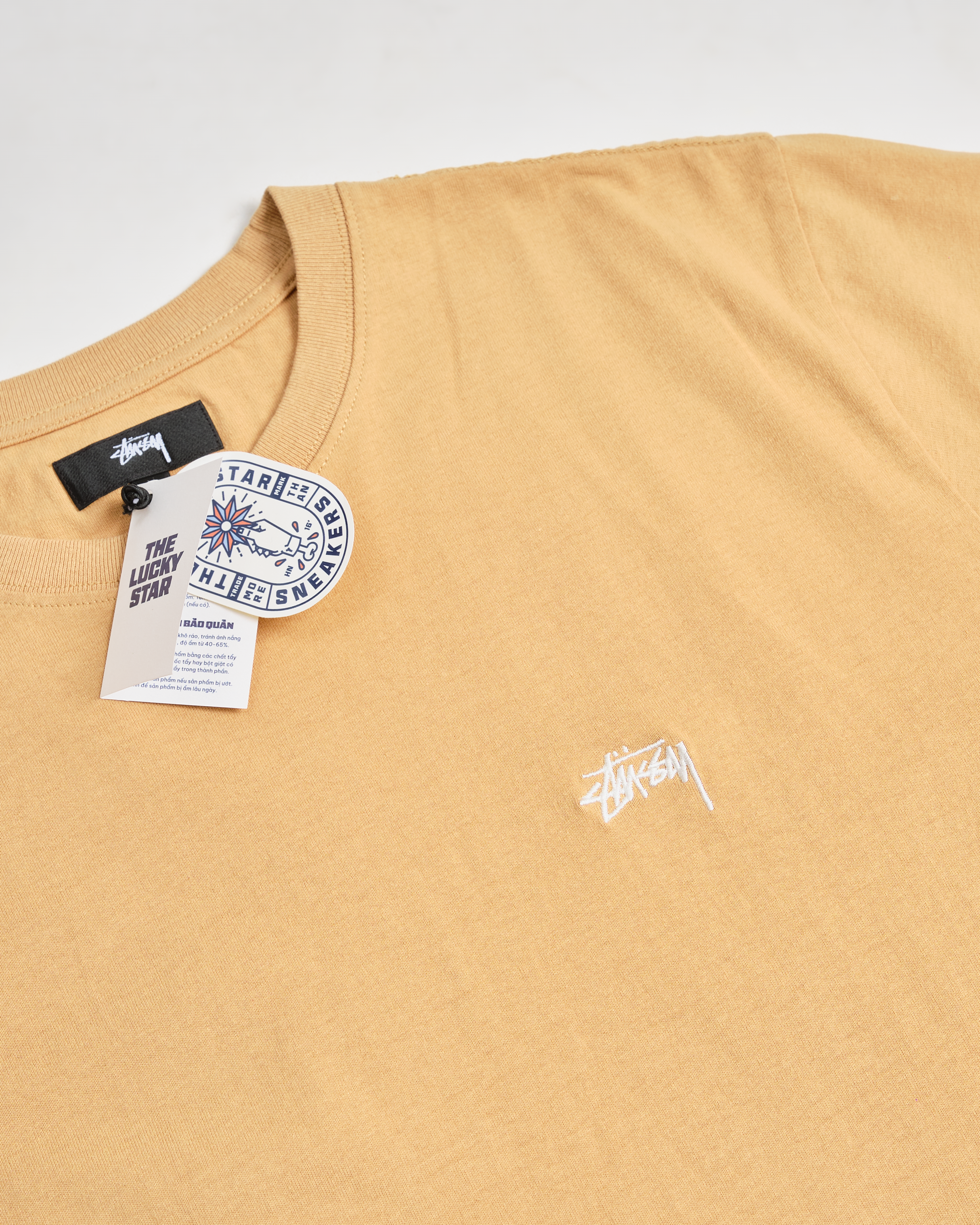 Stussy Stock Logo Short_Sleeve Crew-Tan