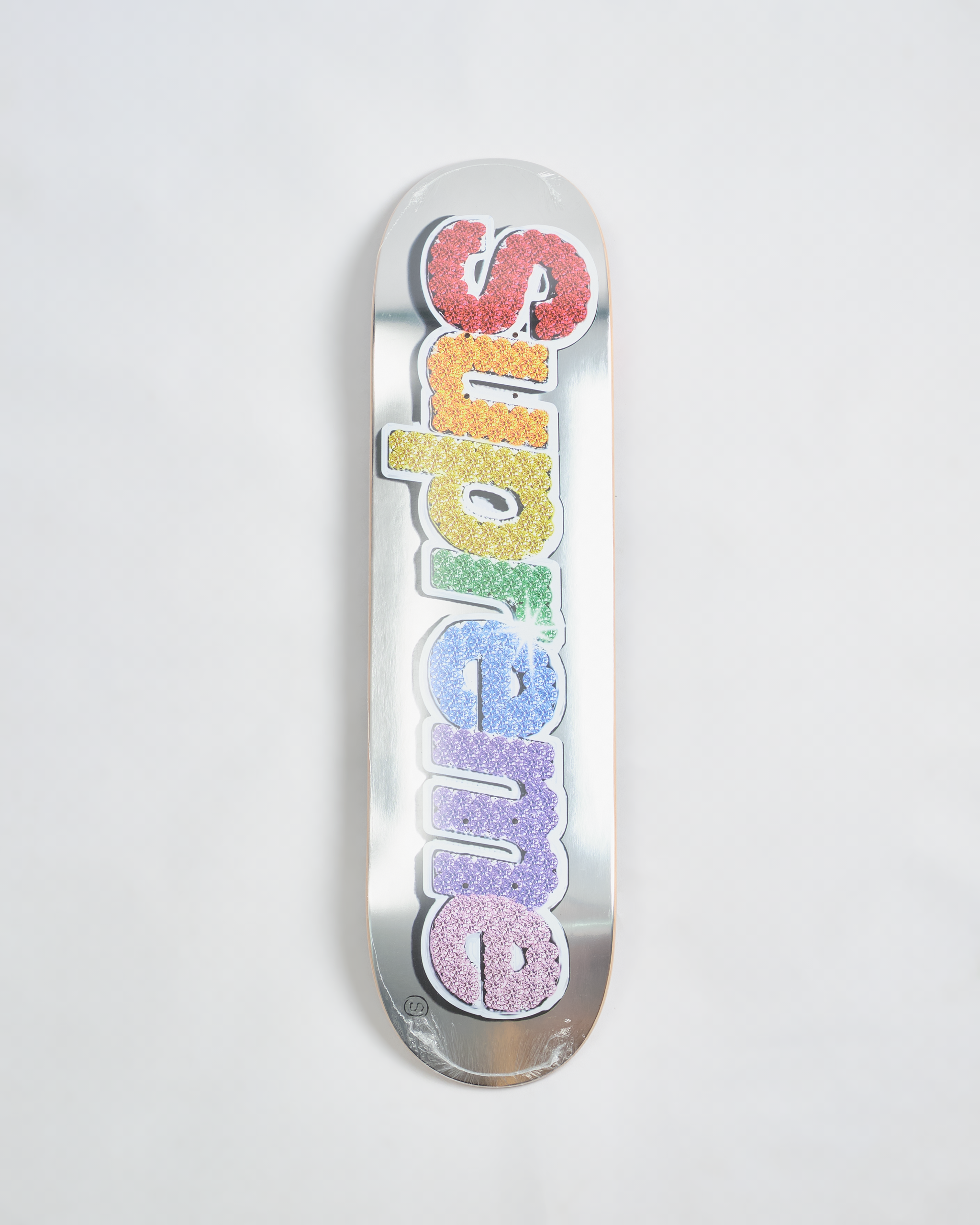 Supreme Bling Box Logo Skateboard Deck-Platinum