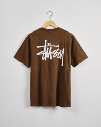 Stussy Basic Pigment Dyed Tee-COFFEE