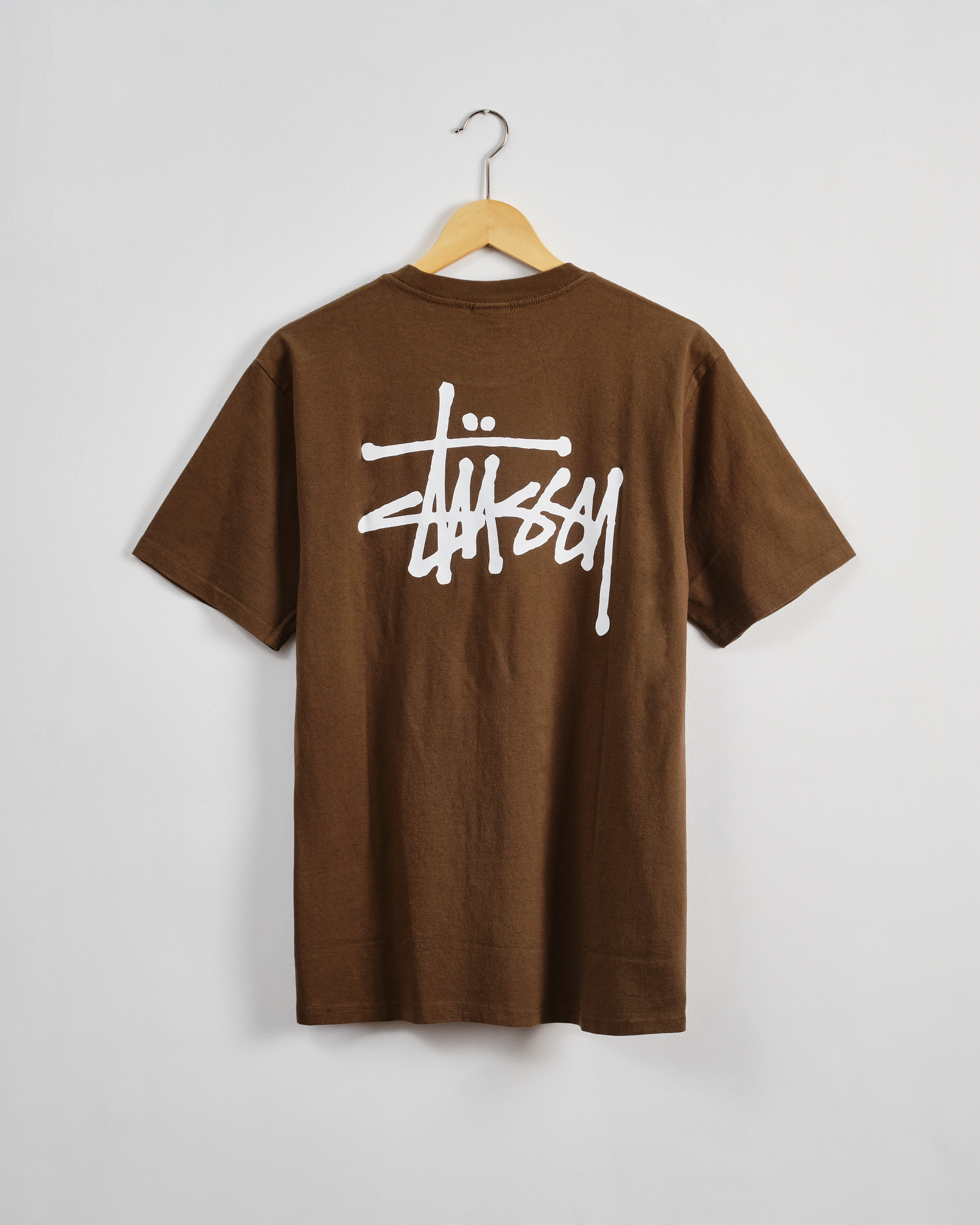 Stussy Basic Pigment Dyed Tee-COFFEE