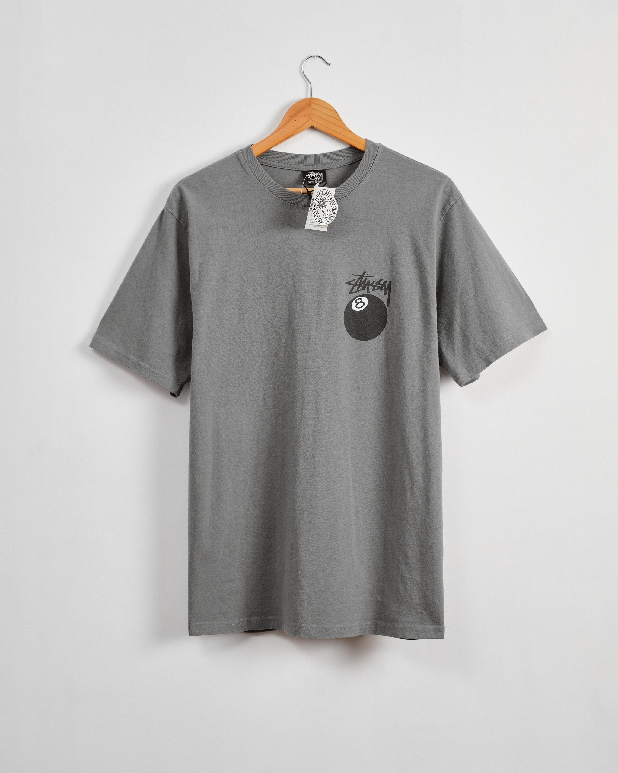 Stussy 8 Ball Pigdyed-GREY