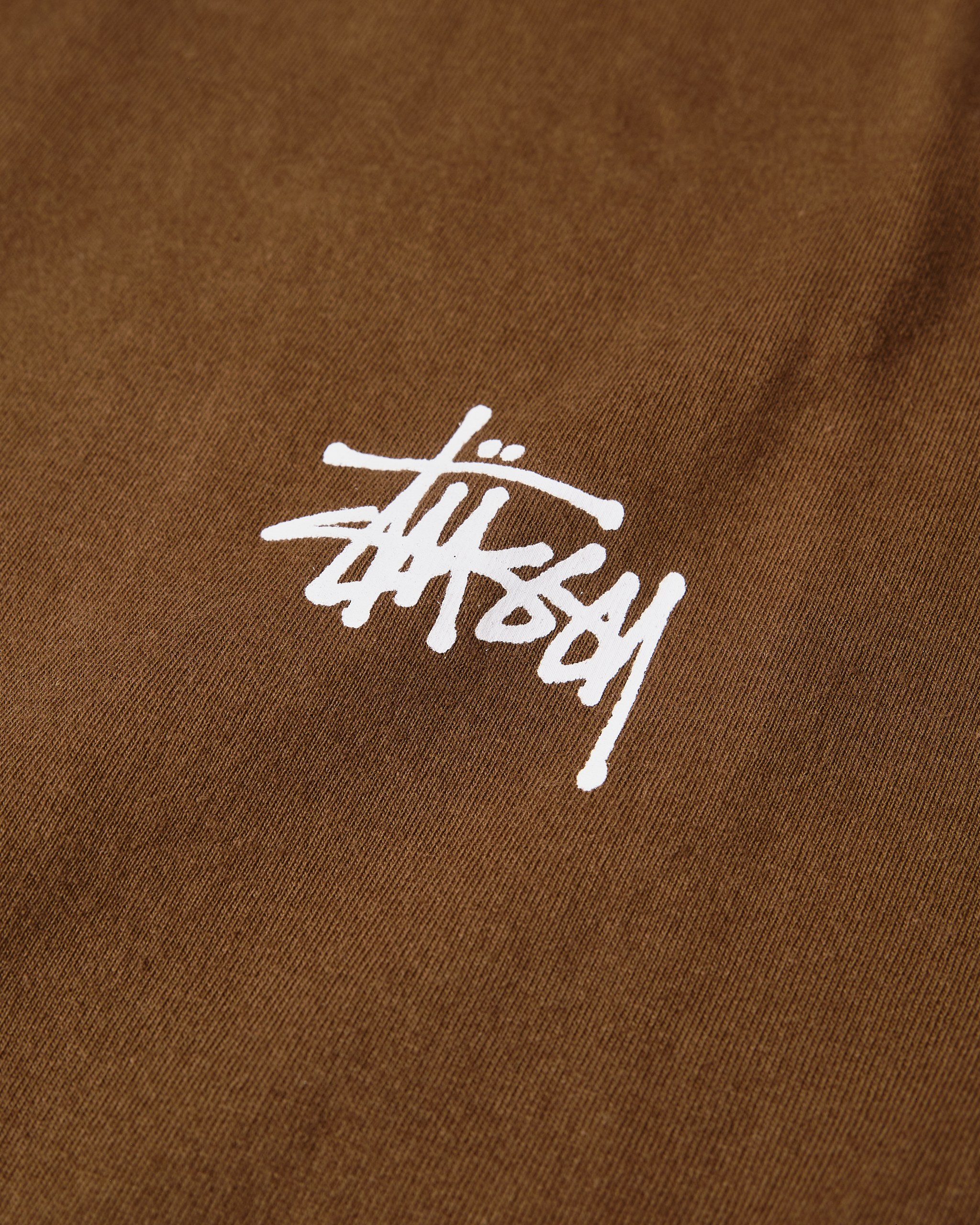 Stussy Basic Pigment Dyed Tee-COFFEE