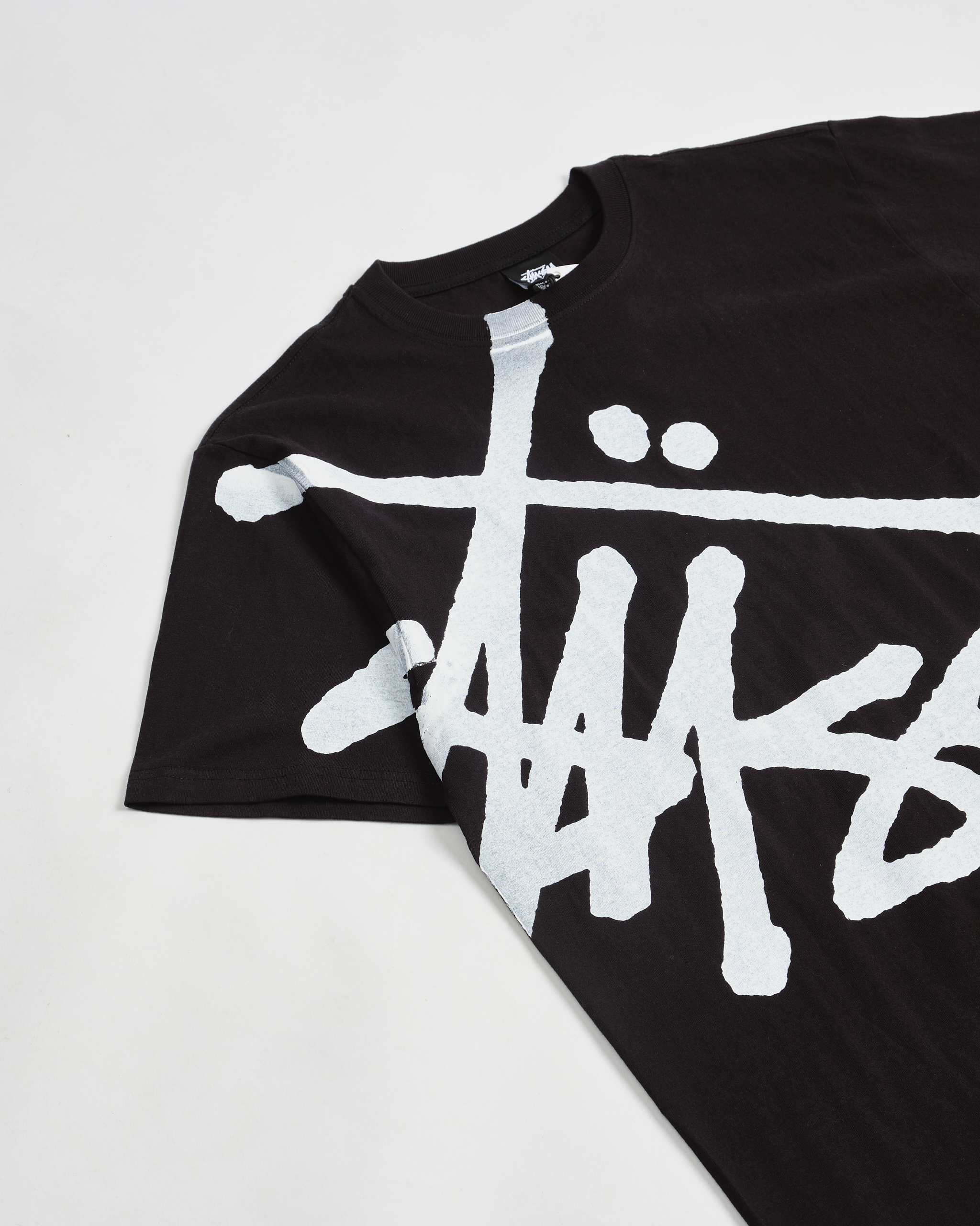 STUSSY BIG BASIC PIGMENT DYED TEE-BLACK