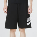 Nike Men's Logo Swoosh Fleece Shorts - Black White
