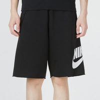 Nike Men's Logo Swoosh Fleece Shorts - Black White