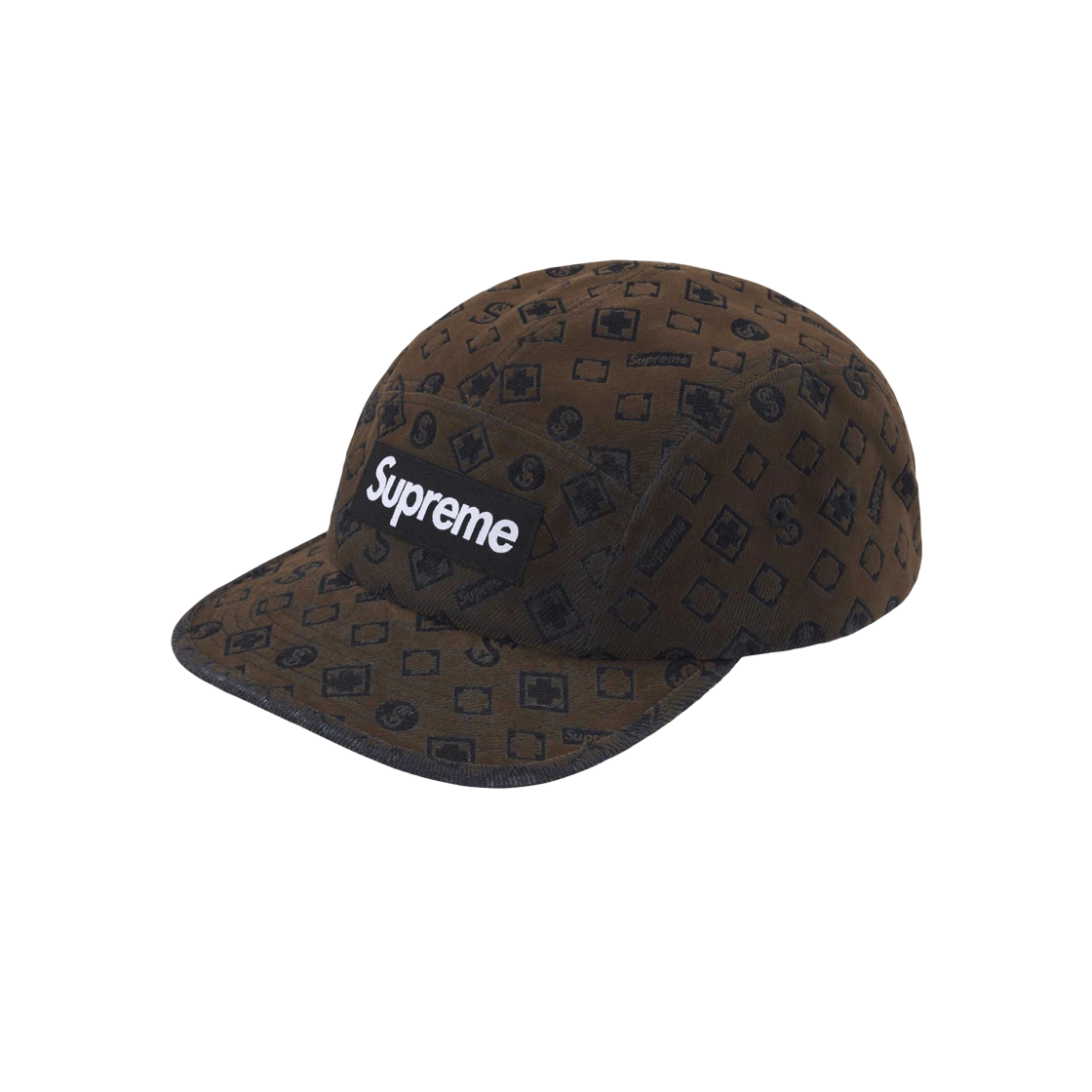 Supreme Flocked Denim Camp Cap - Black