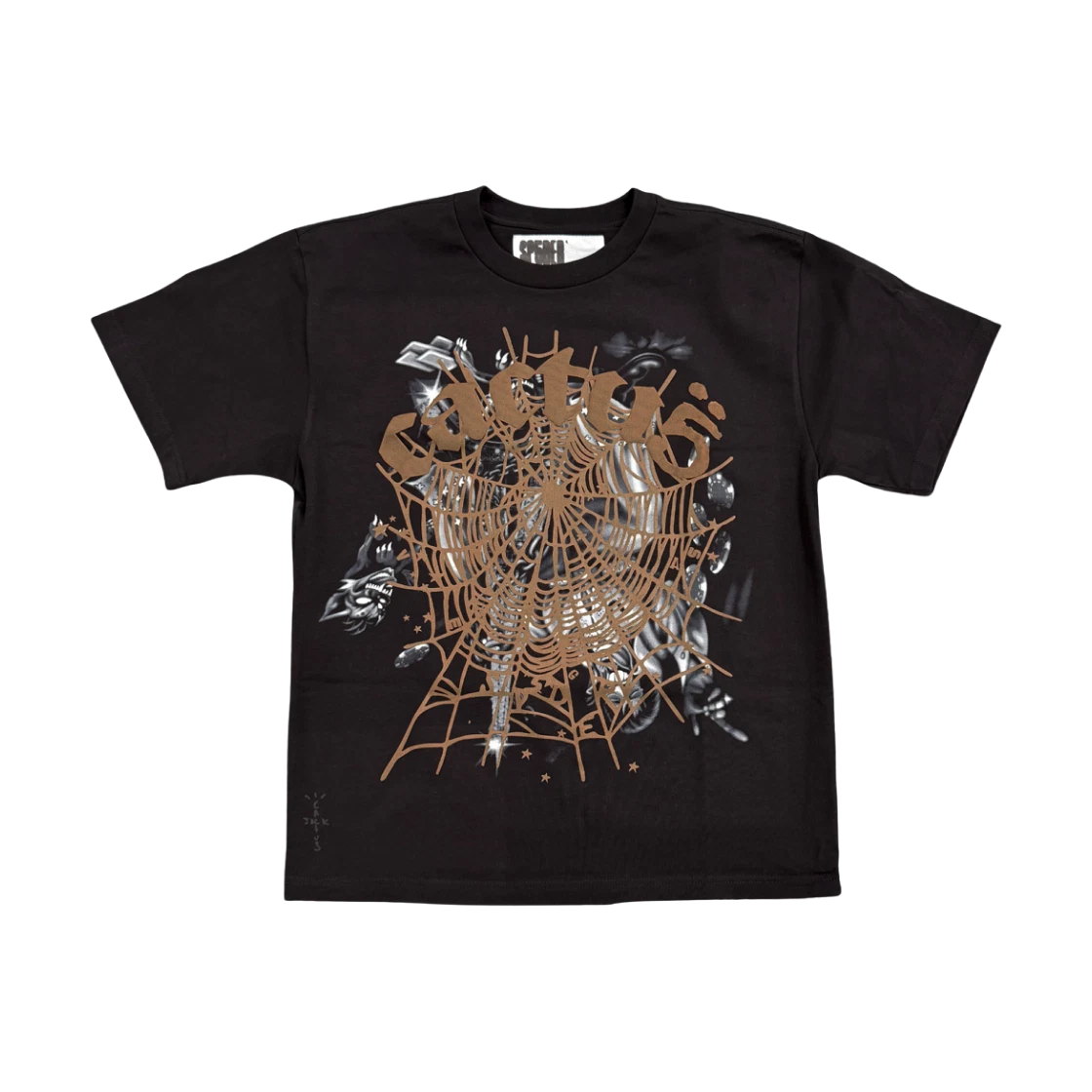 Sp5der x Travis Scott Cactus Jack Airbrush T-shirt - Black