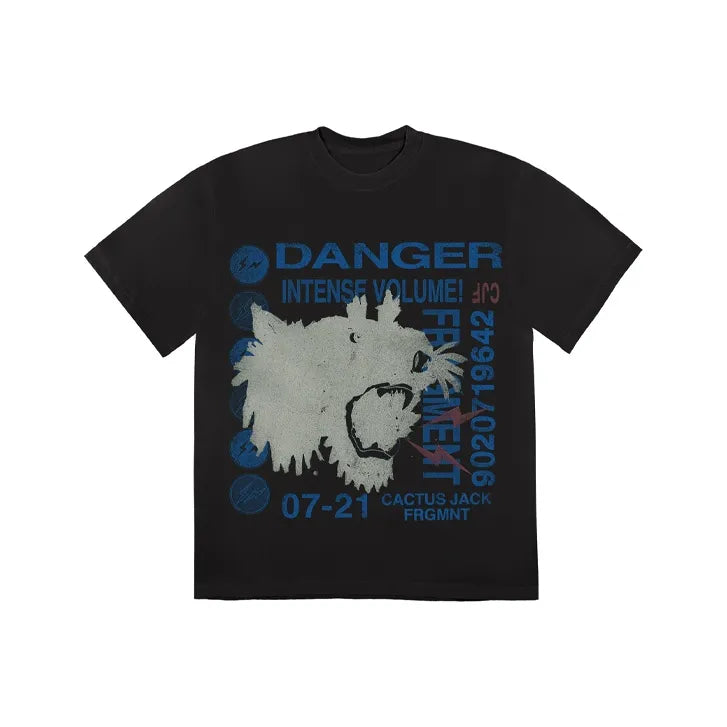Travis Scott Cactus Jack For Fragment Danger Tee - Washed Black