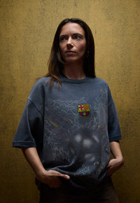 Travis Scott x FC Barcelona Washed Spray Logo Tee - Black