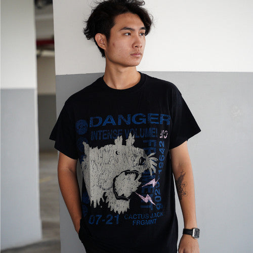 Travis Scott Cactus Jack For Fragment Danger Tee - Washed Black