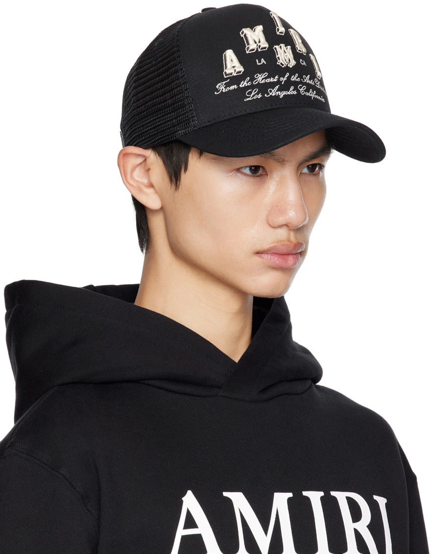 AMIRI Varsity Trucker Hat - Black