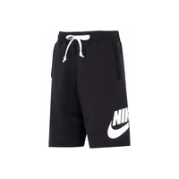 Nike Men's Logo Swoosh Fleece Shorts - Black White