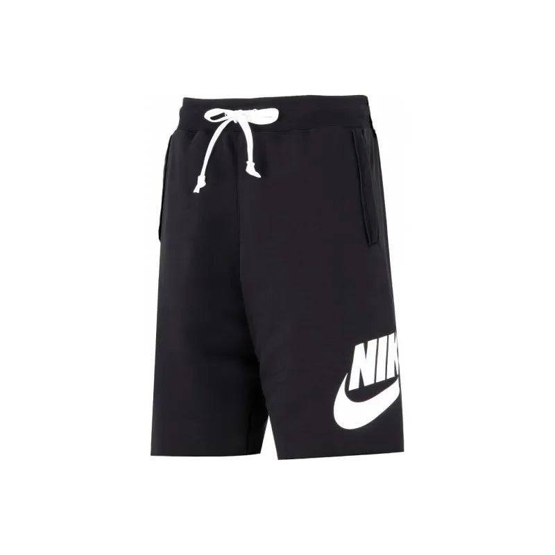 Nike Men's Logo Swoosh Fleece Shorts - Black White
