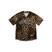 Supreme Velvet Baseball Jersey - Leopard