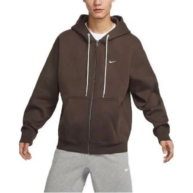 Nike NRG Solo Swoosh Full Zip Hoodie - Baroque Brown