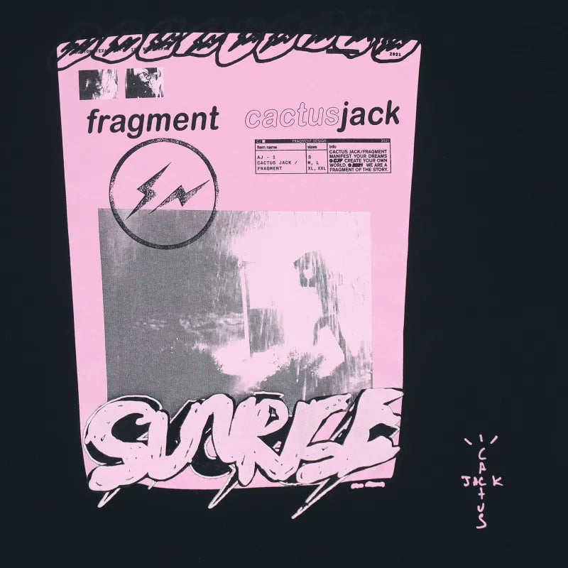 Travis Scott Cactus Jack For Fragment Pink Sunrise Tee - Washed Black