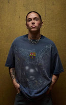 Travis Scott x FC Barcelona Washed Spray Logo Tee - Black