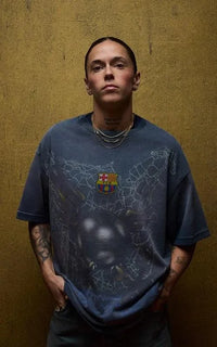 Travis Scott x FC Barcelona Washed Spray Logo Tee - Black