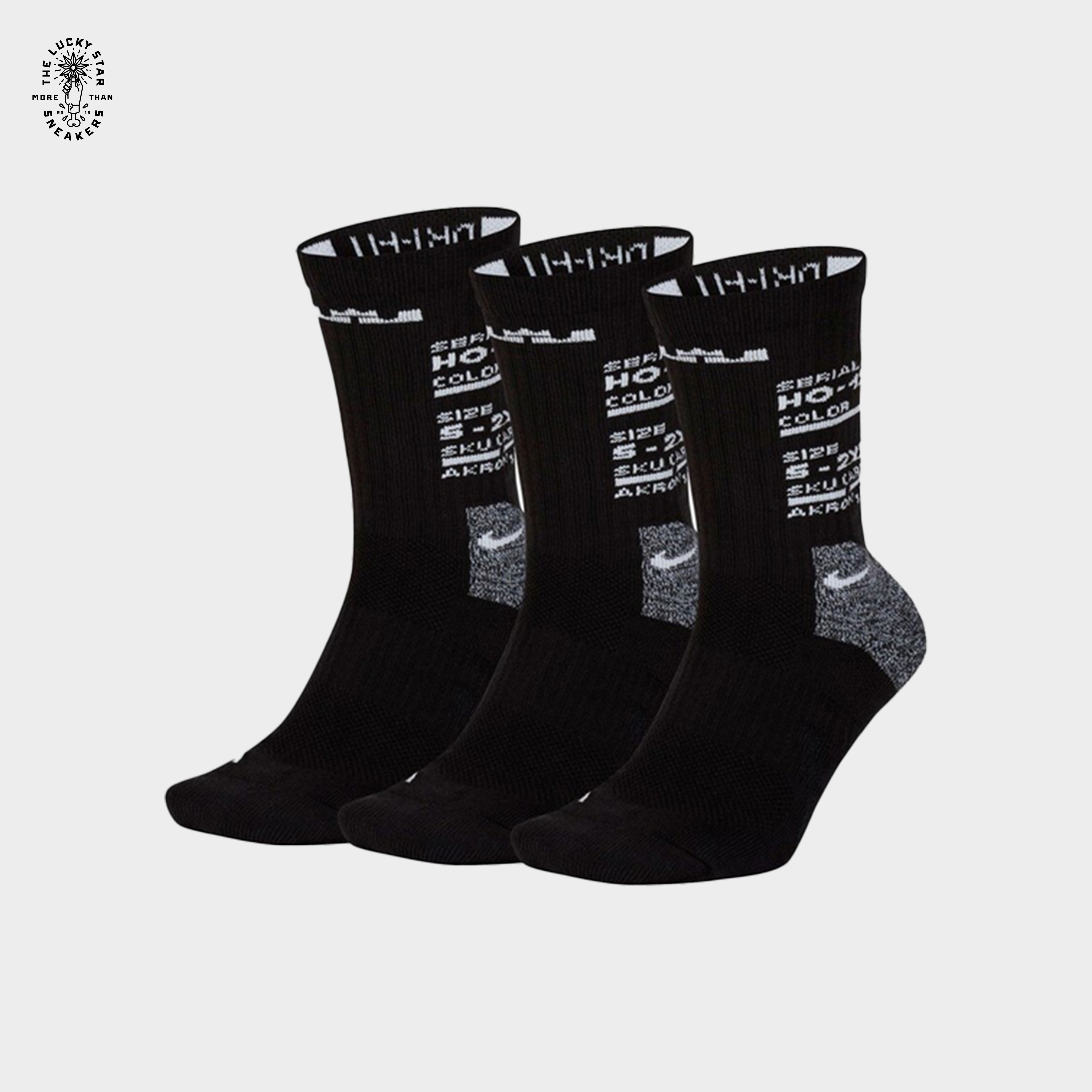 LeBron Elite Basketball Crew Socks - Black