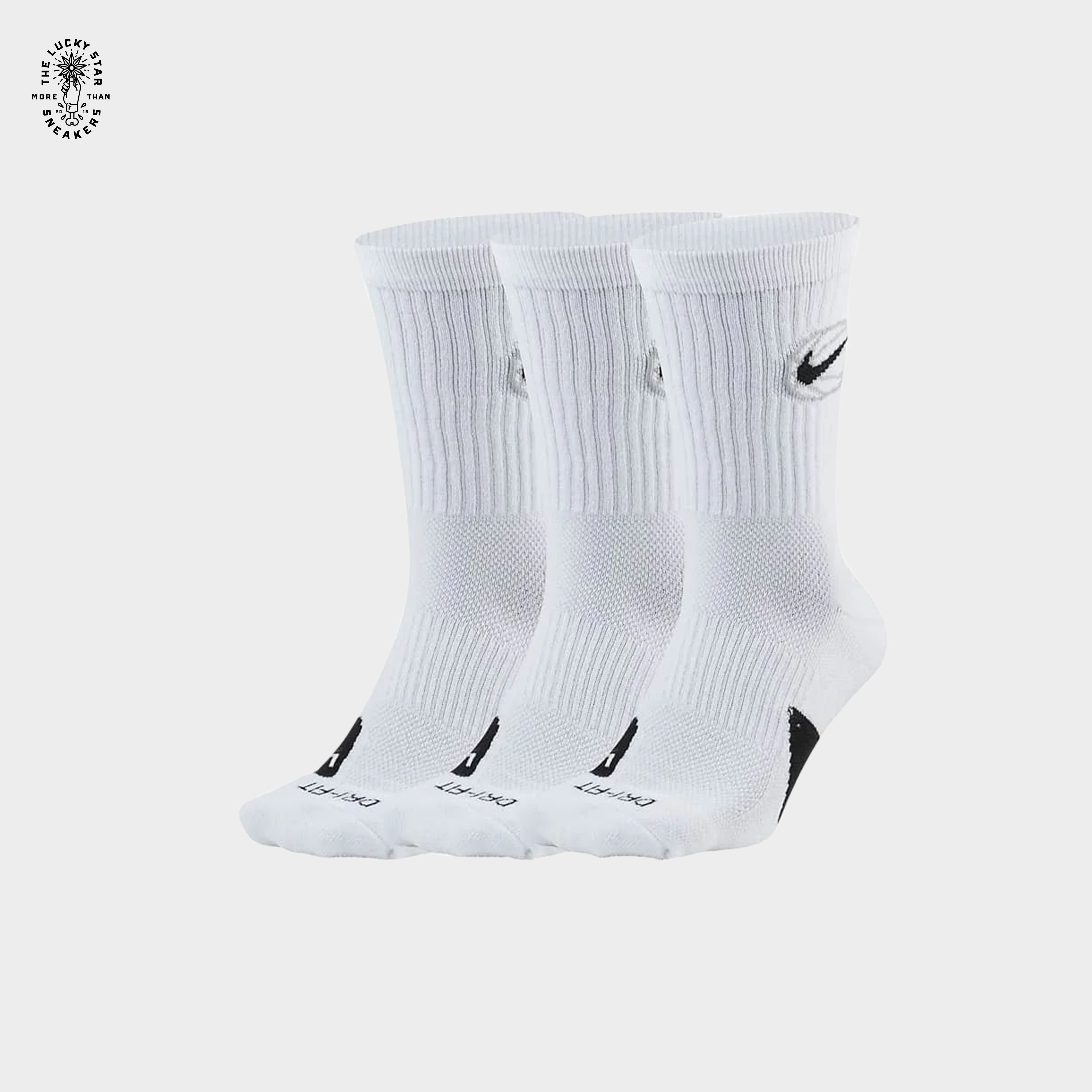 NIKE EVERYDAY CREW BASKETBALL SOCKS (3 PAIR) WHITE