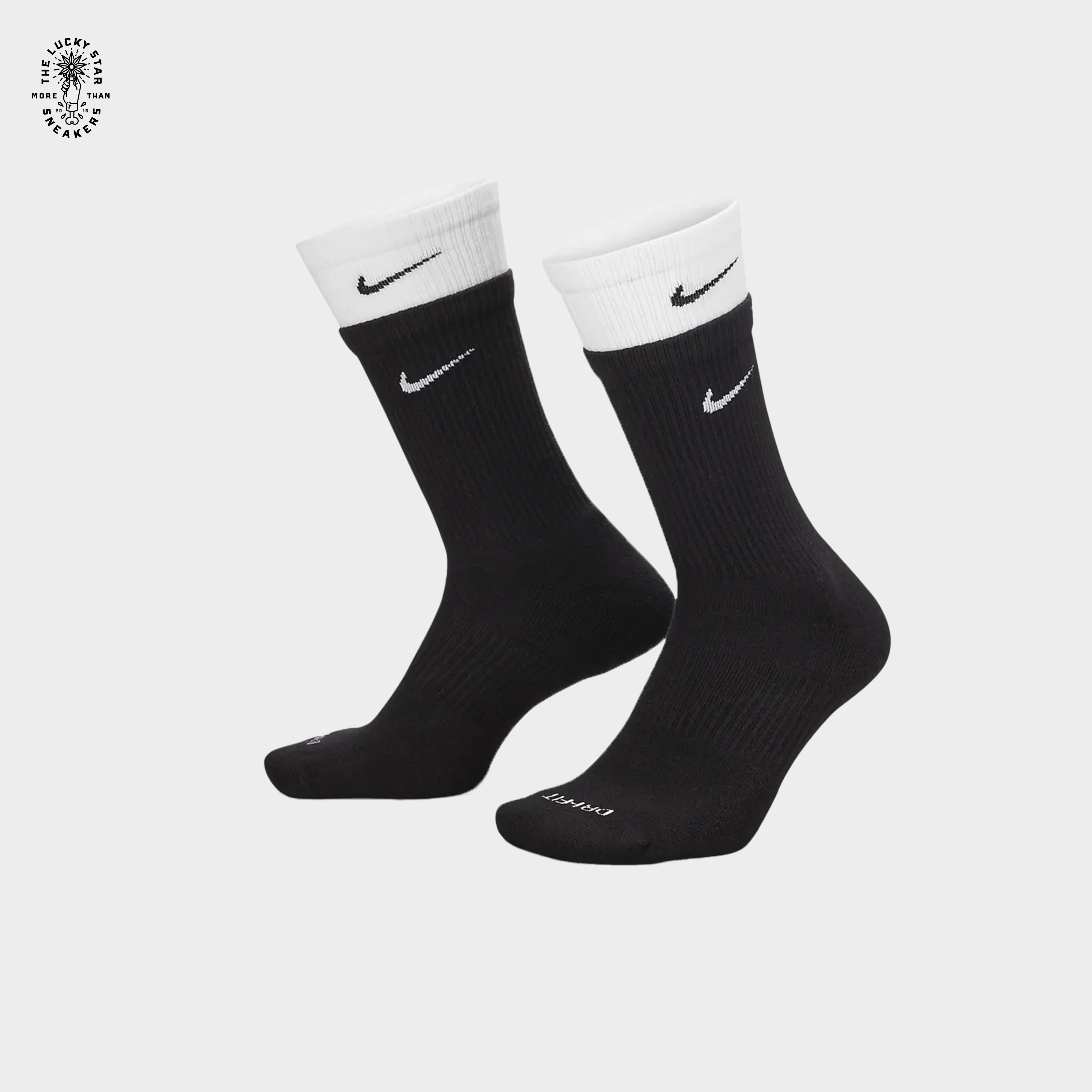 Nike Everyday Plus Cushioned Training Crew Socks- Black/White