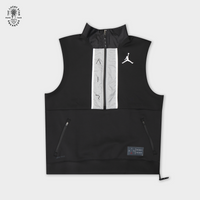 Nike Jordan Air Mens 1/2 Zip Vest Size Large Black