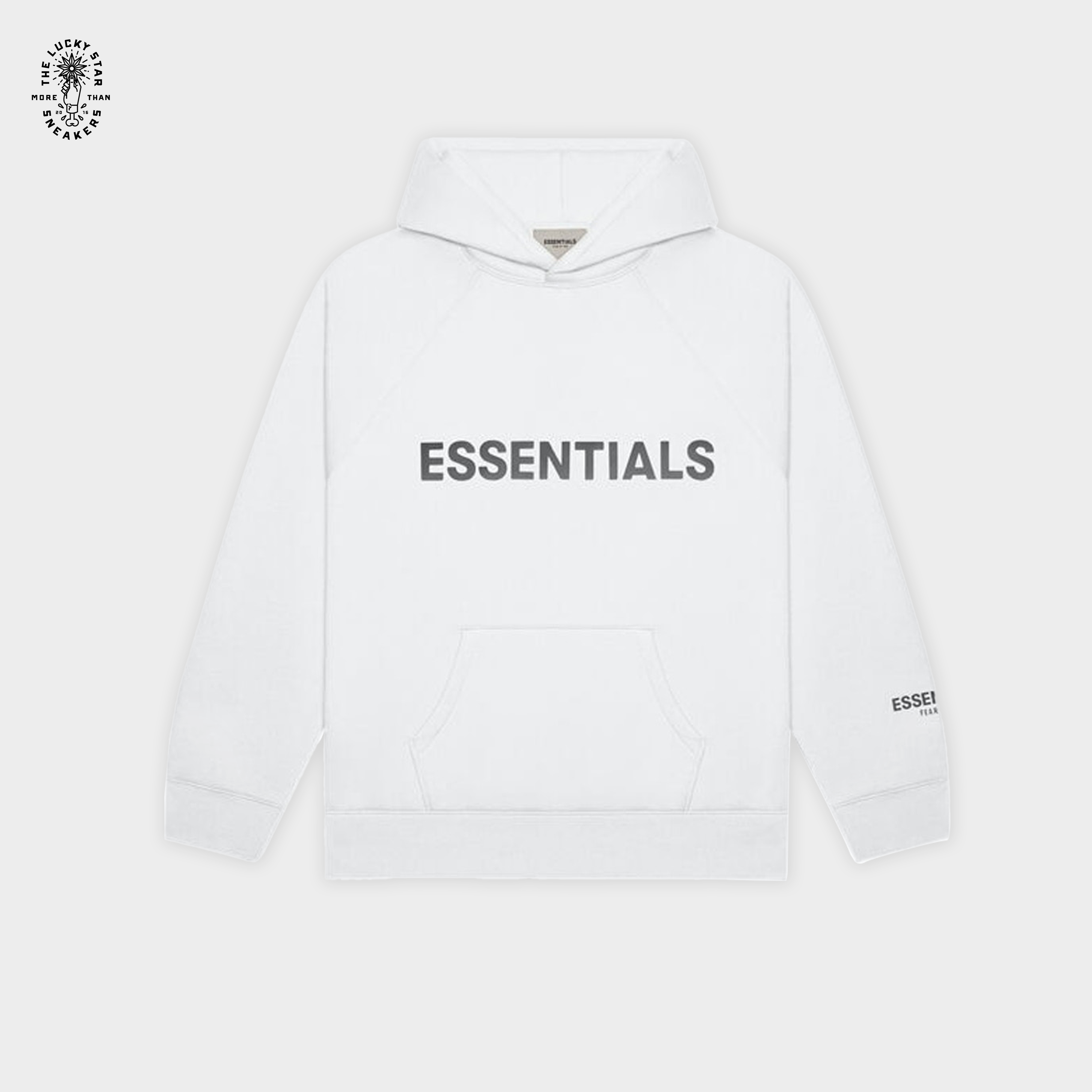 FEAR OF GOD ESSENTIALS 3D Silicon Applique pullover hoodie white