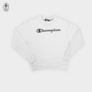 Champion Sweater Logo Crew White