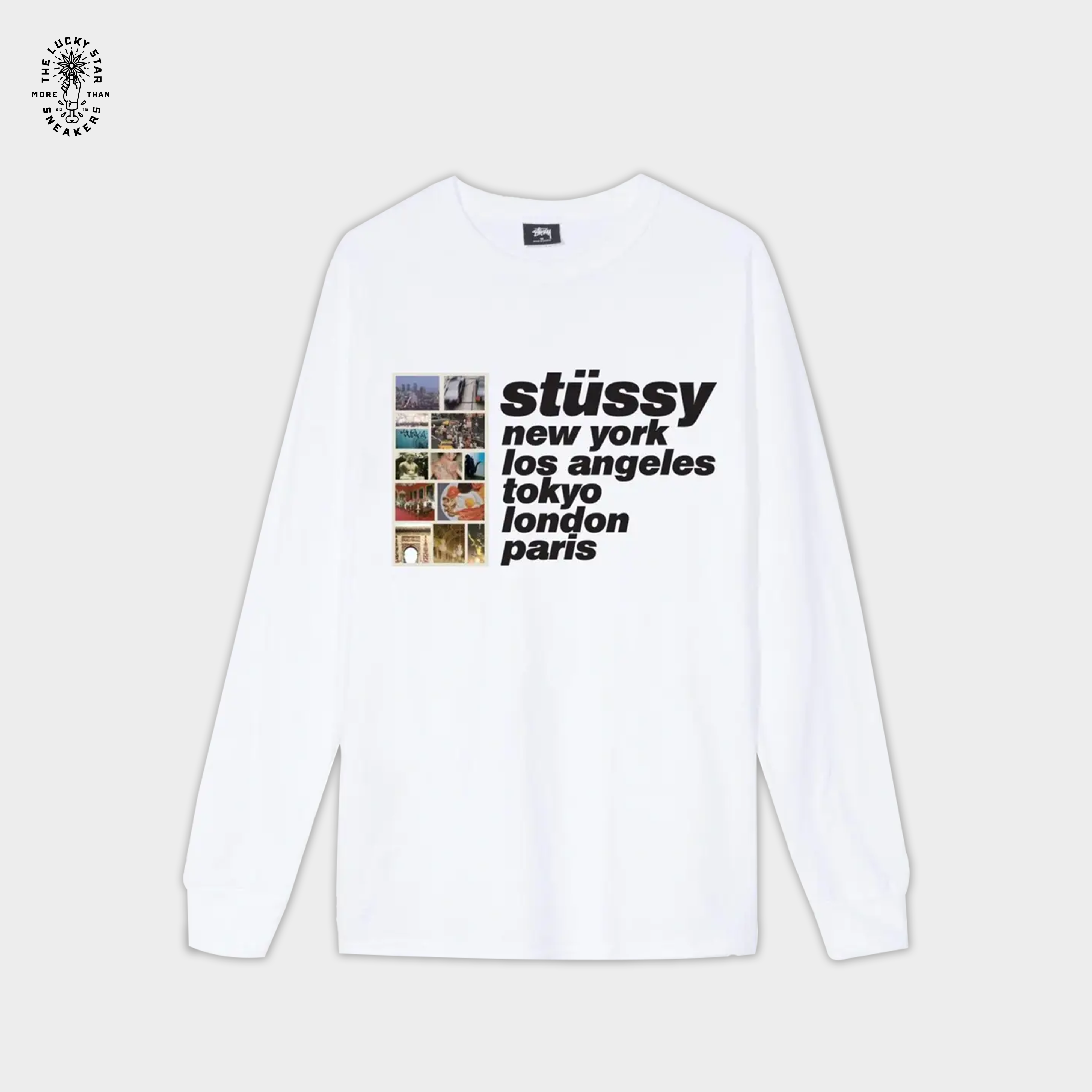 Stussy White Long Sleeve Italic Streetwear Shirt