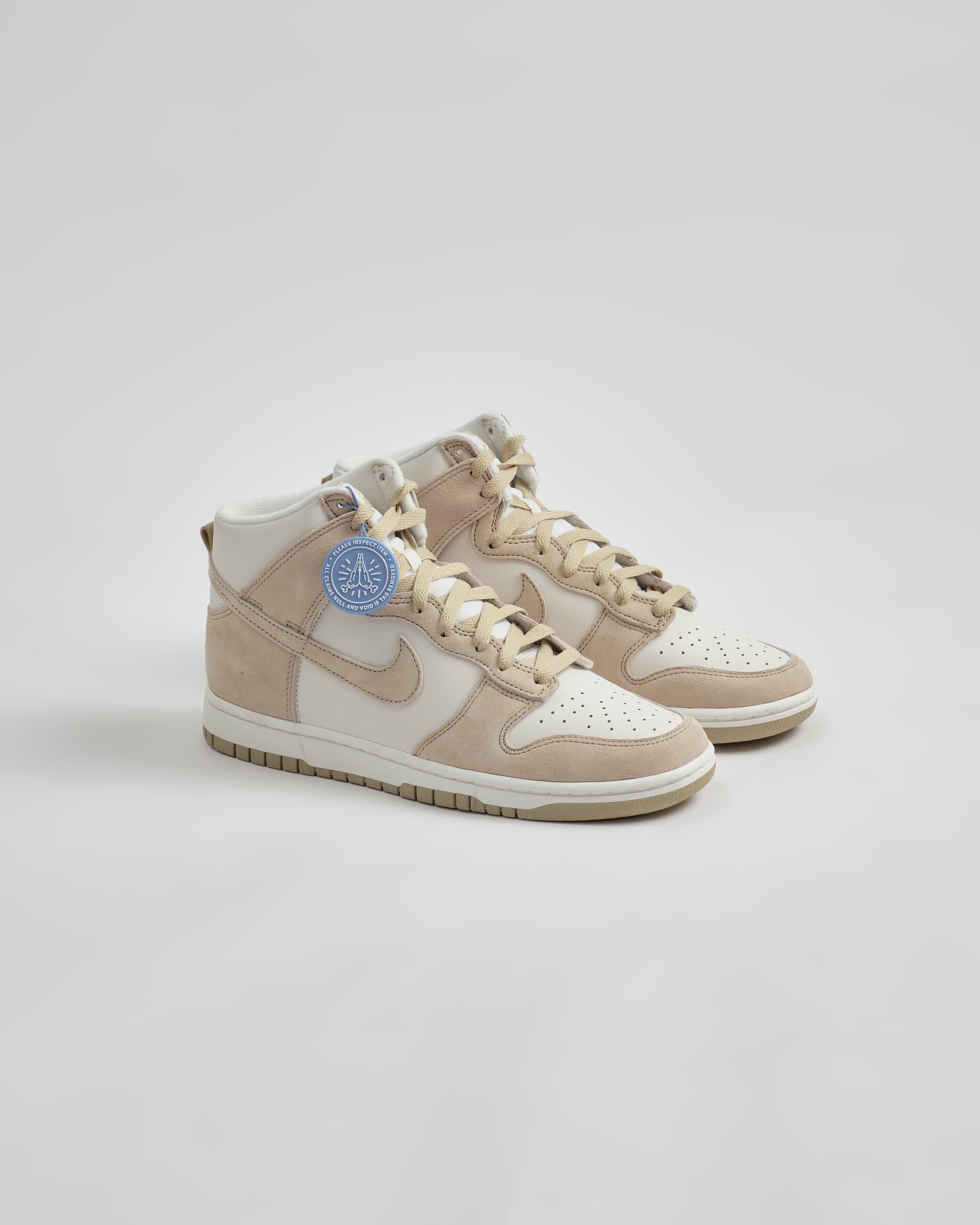 Nike Dunk High-Tan Suede White