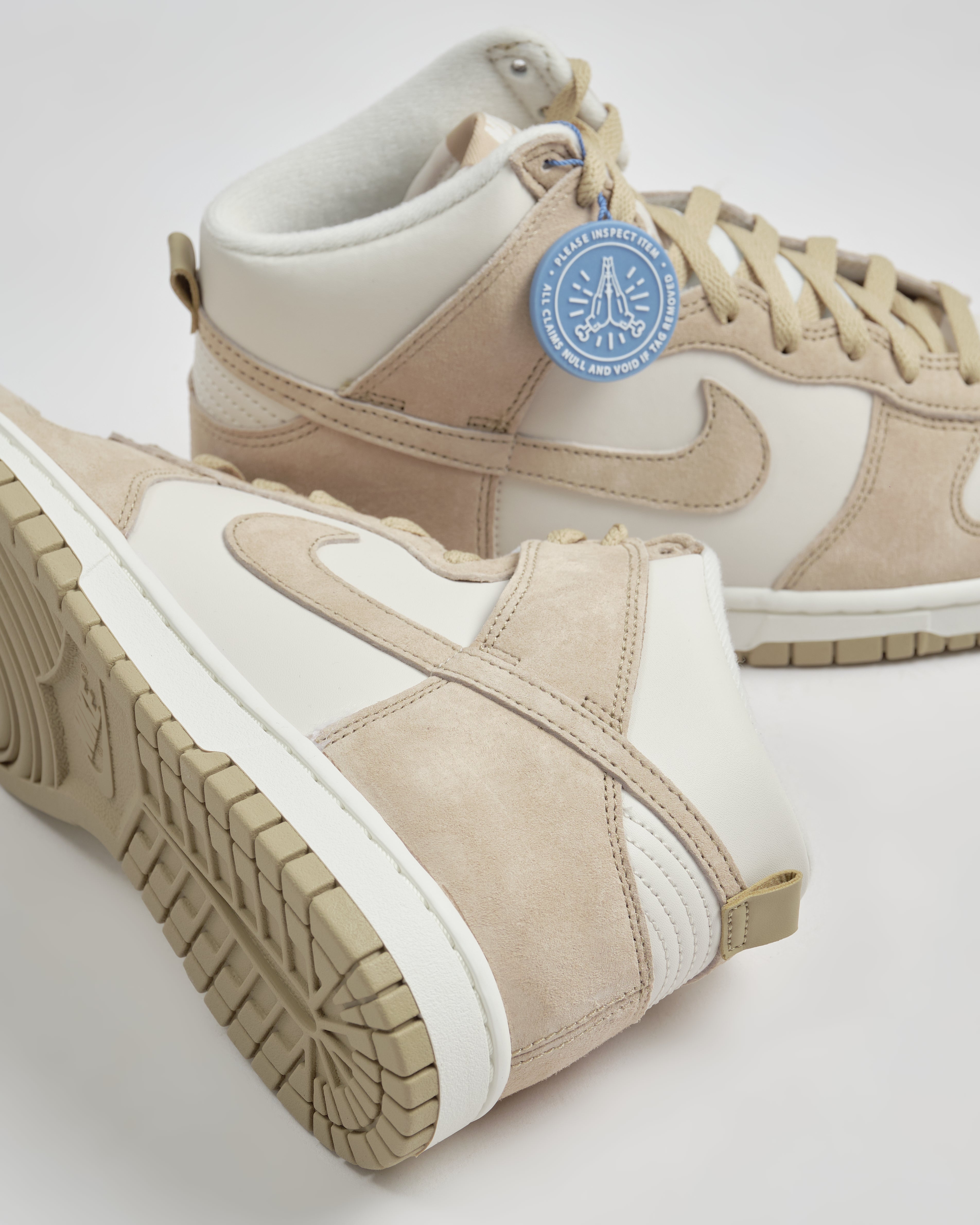 Nike Dunk High-Tan Suede White